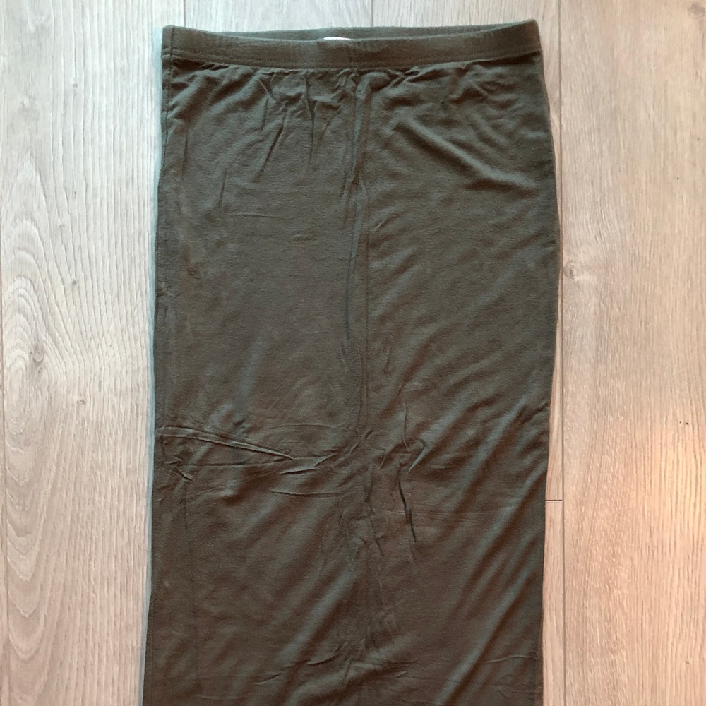 Leith Olive Green Cotton Bodycon Tank Dress Skirt